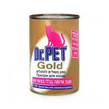 קופסה של אוכל לחתולים "דוקטור פט" טעם עוף, מזון איכותי לחתולים בכל גיל.