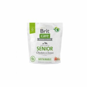 אוכל לכלבים מבוגרים Brit Care בטעם עוף וחרקים, באריזת נייר אקולוגית, מתאים לכל הגזעים.