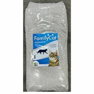 חול לחתולים במארז FamilyCat, מוצר איכותי לשמירה על ניקיון ויופי בשירותים לחתולים.